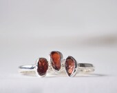 Raw Garnet Ring, Raw Stone Ring, Birth Stone Ring, Raw Gemstone Ring, Sterling Silver Ring, Raw Crystal Ring, Natural Red Stone