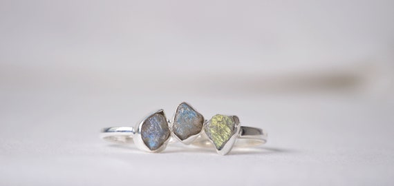 Statement Raw Labradorite Ring, Silver Ring, Labradorite Jewelry, Raw Stone Ring, Labradorite Engagement Ring, Celestial Jewelry