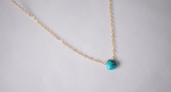 Gold Turquoise Choker Necklace Dainty Gold Necklace December Birthstone 