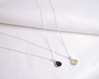Protection Necklace for her, Personalised Black Obsidian charm necklace, adjustable necklace