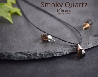 Gemstone Necklace with Smoky Quartz ,anhänger gold chain, Layering Necklace Girlfriend Gift,Gold Filled Necklace,Dainty Minimalist Jewelry