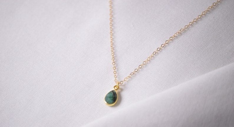 Blue Stone Rose Gold Stone Necklace 