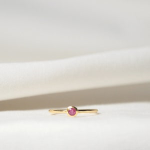 Ethically Sourced Ruby Minimalist Gold Ring ,Handmade Elegance for Everyday Wear