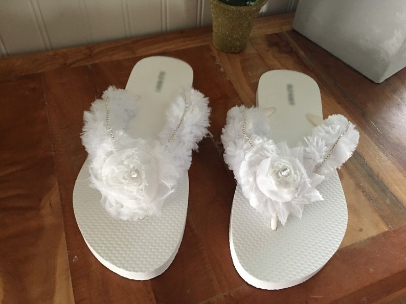 Bridal Flip Flops Wedding Sandals Destination Beach Wedding Etsy