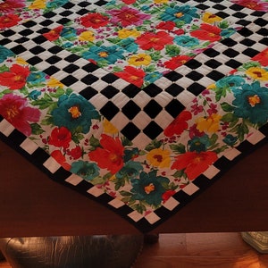 Checked and Bling Table Topper