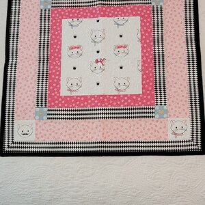 Pink and Black Kitty Quilt