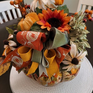 Traditional Decoupage Floral Pumpkin