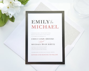 black red wedding invitations etsy
