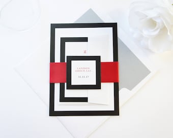 Awards Ceremony Invitation, Red and Black, Gala Invitation, Company Invite, Modern Invitations, Color Customize!