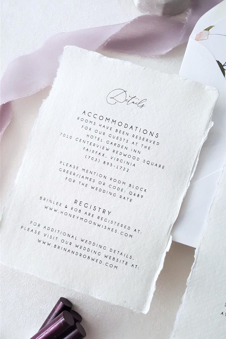 purple boho garden rustic wedding invitation, plum purple wax seal, lavender silk ribbon tie, handmade deckle edge paper, deckled edges torn edge papers, cotton rag papers, flower monogram wedding invitation, elegant classic wedding invitation suite
