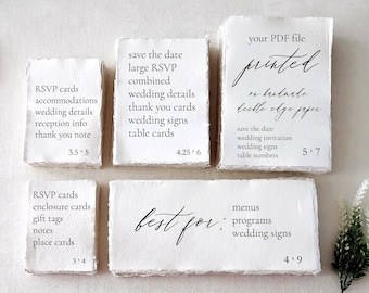 Deckle Edge Paper Printing | Wedding Invitation Print Service | Handmade Cotton Rag Paper | Print My File