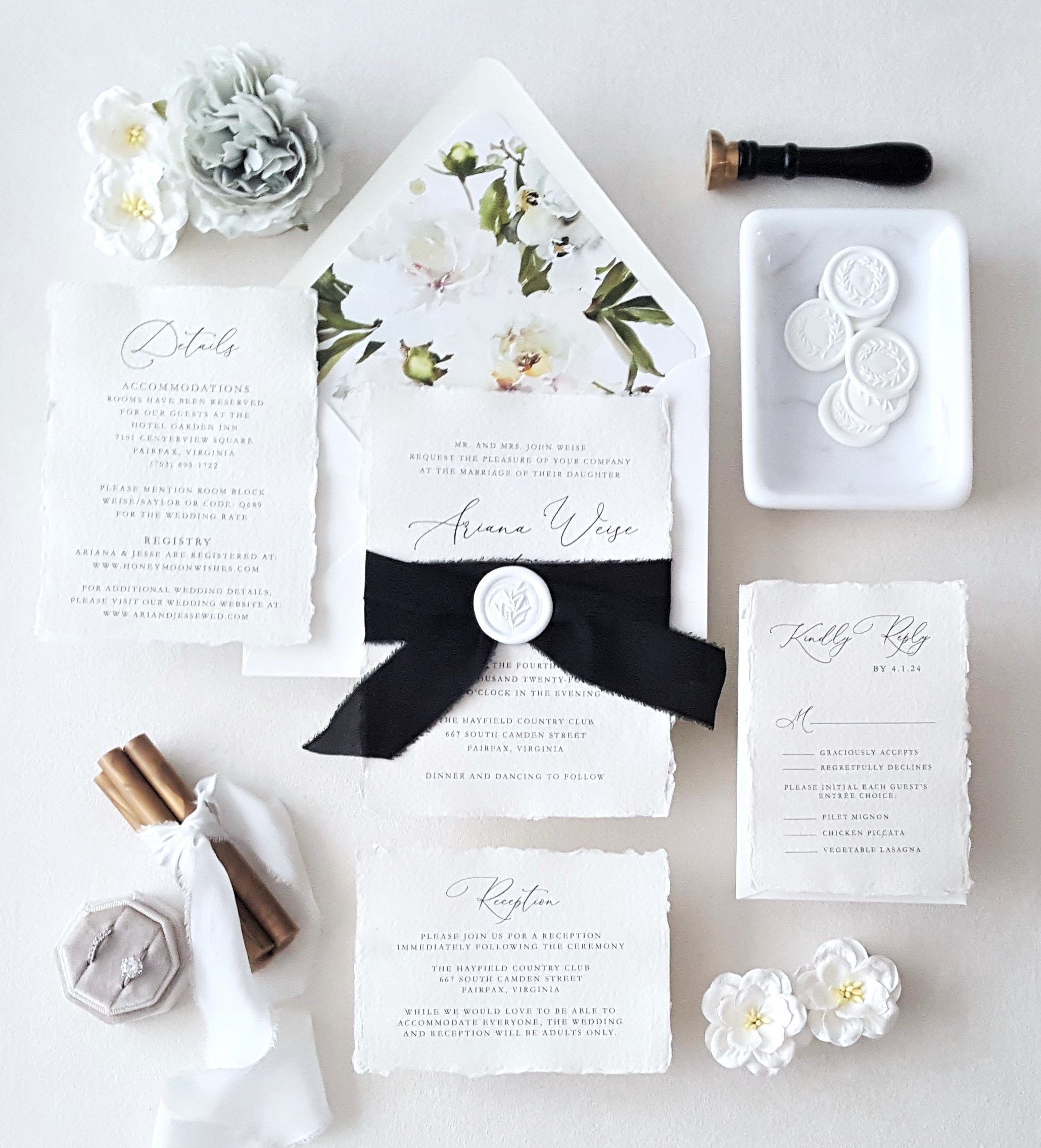 Vellum Wrap Wax Seal Wedding Invitations – All That Glitters