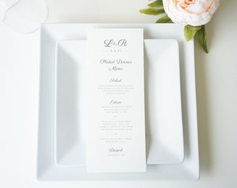 Elegant Wedding Menus, Formal Dinner Menu Cards - DEPOSIT