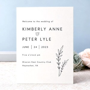 Botanical Wedding Ceremony Programs | Modern 5x7 Folded Programs with Greenery Design