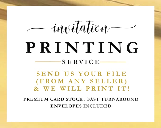 Printing Service Invitation Printing 5 X 7 Card Printing Etsy
