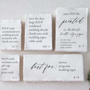 Deckled Edge Paper Printing Service  |  Handmade Invitation Card Printing, Save the Date Printing, File Printing Service, Cotton Rag Paper