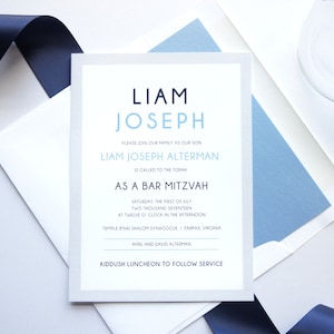 Invitación personalizada para Bar Mitzvah, código QR para invitación de Bar Mitzvah, juego de invitaciones para Bar Mitzvah, invitaciones impresas con letras hebreas - Depósito