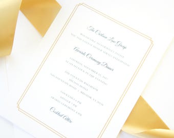 Elegant Corporate Invitation, Gold Invitations, Gala Invitation, Fundraiser, Awards Ceremony, Grand Opening, Dinner Invitation