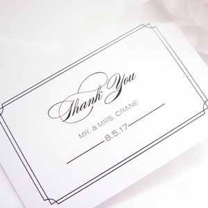 Elegantes tarjetas de agradecimiento - Tarjeta de agradecimiento de boda simple, Tarjeta de agradecimiento doblada, Tarjeta de agradecimiento impresa - DEPÓSITO