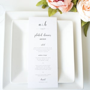 Modern Wedding Menus, Menu Cards, Printed - DEPOSIT