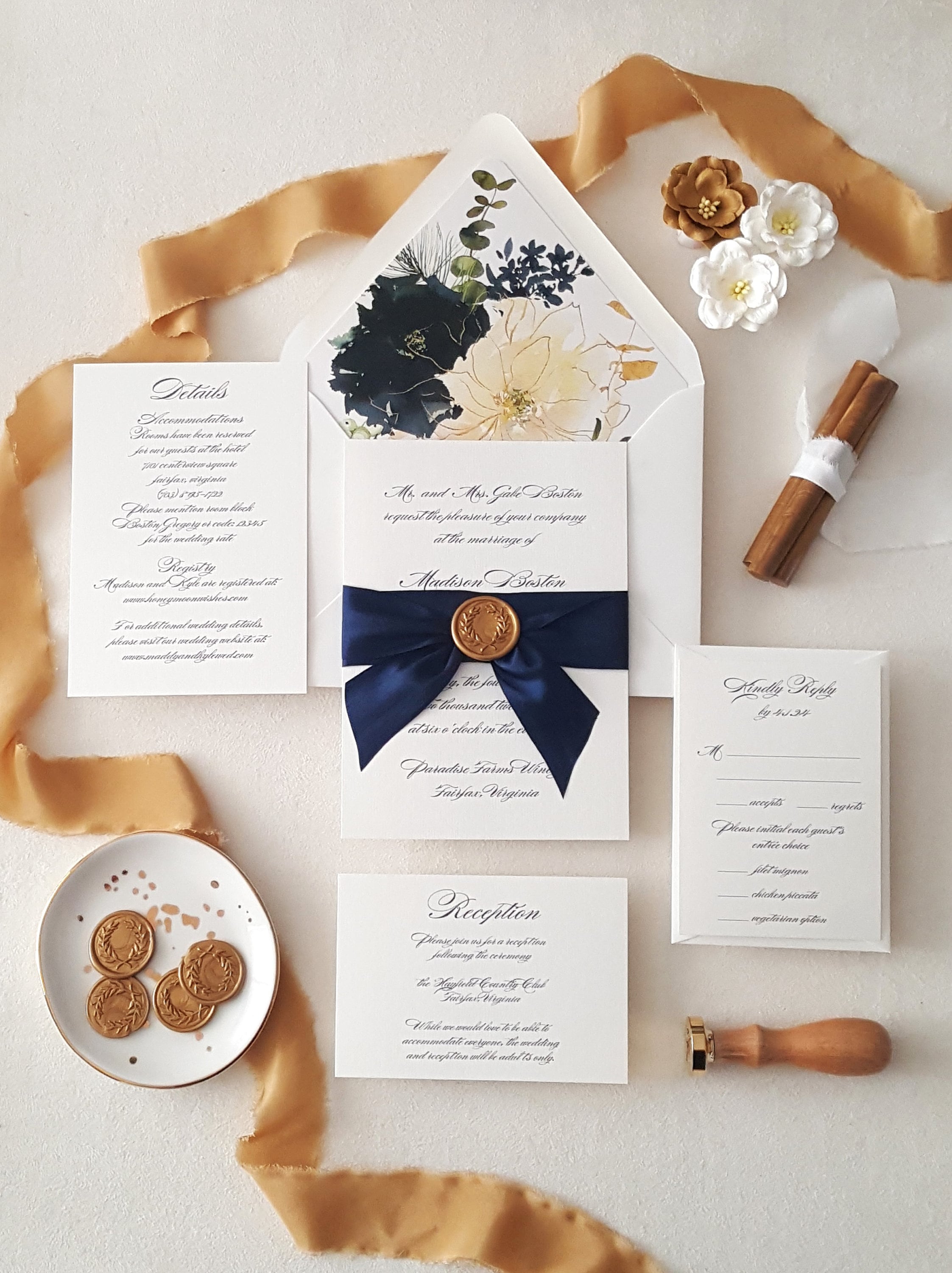Elegant Gold Wax & Seal for Wedding Invitations - Pre-Made Monogram an –  World of Wedding Co.