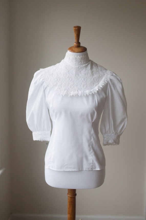 Vintage White Peasant Blouse | Candy Jones Lace C