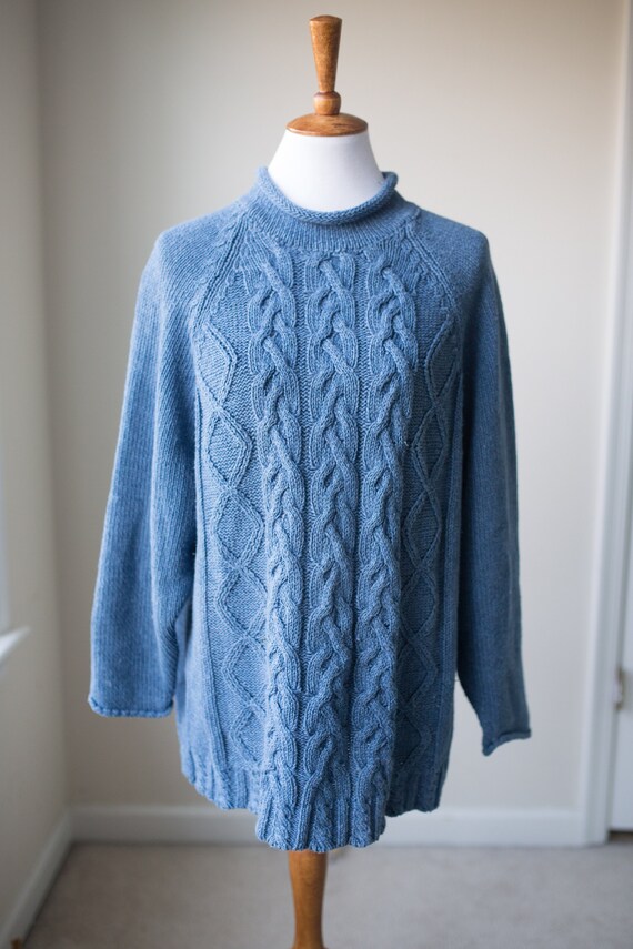 Vintage Chunky Cable Knit Cotton Sweater | Vintage