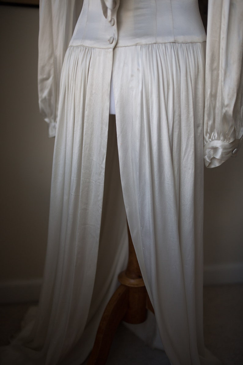 Vintage Wedding Dress 1930s wedding gown Vintage Satin Gown Vintage Long Sleeve Wedding Gown Drop Waist Wedding Gown
