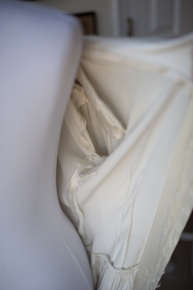 Vintage Wedding Dress 1930s wedding gown Vintage Satin Gown Vintage Long Sleeve Wedding Gown Drop Waist Wedding Gown