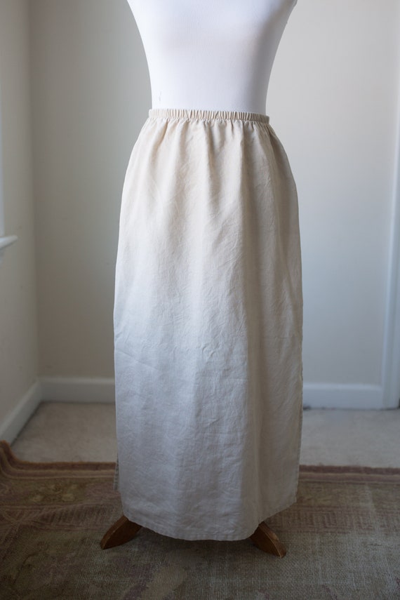 Vintage Long Linen Skirt | Natural Linen Skirt | N
