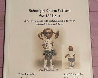 Schoolgirl Charm PRINTED PATTERN for 12" Dolls