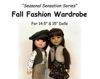Fall Fashion Wardrobe PATTERN for 14.5" & 15" Dolls