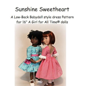 Sunshine Sweetheart dress PATTERN for 16&quot; slim dolls