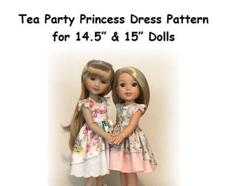 Tea Party Princess Dress PRINTED PATTERN for 14.5" & 15" Dolls