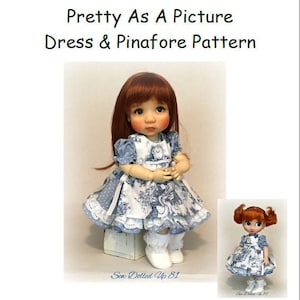 Pretty As A Picture Dress & Pinafore PATTERN 15&quot; Toddler Dolls