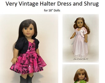 Very Vintage Halter & Shrug PATTERN for 18" dolls