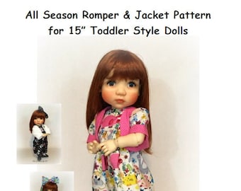 All Season Romper & Jacket PATTERN for 15" Toddler Dolls