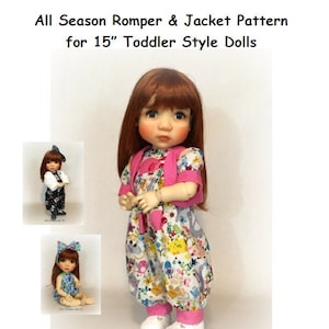 All Season Romper & Jacket PATTERN for 15&quot; Toddler Dolls