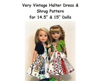 Very Vintage Halter Dress & Shrug PDF PATTERN for 14.5" and 15" dolls