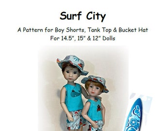Surf City PDF PATTERN for 12", 14.5" and 15" Dolls
