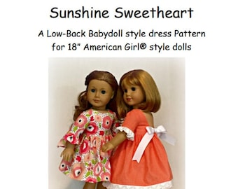 Sunshine Sweetheart Dress PATTERN for 18" dolls