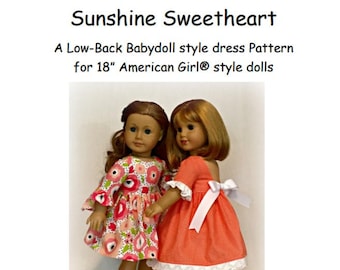 Sunshine Sweetheart Dress PATTERN for 18" dolls
