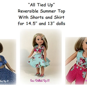 All Tied Up Summer Wardrobe PATTERN for 14 and 13 inch dolls