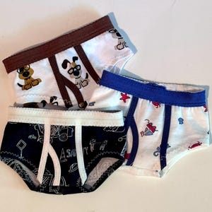Set of Boys Briefs to fit 18 inch dolls like American Girl, Our Generation and similar soft-bodied dolls