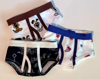 Set of Boys Briefs to fit 18 inch dolls like American Girl, Our Generation and similar soft-bodied dolls