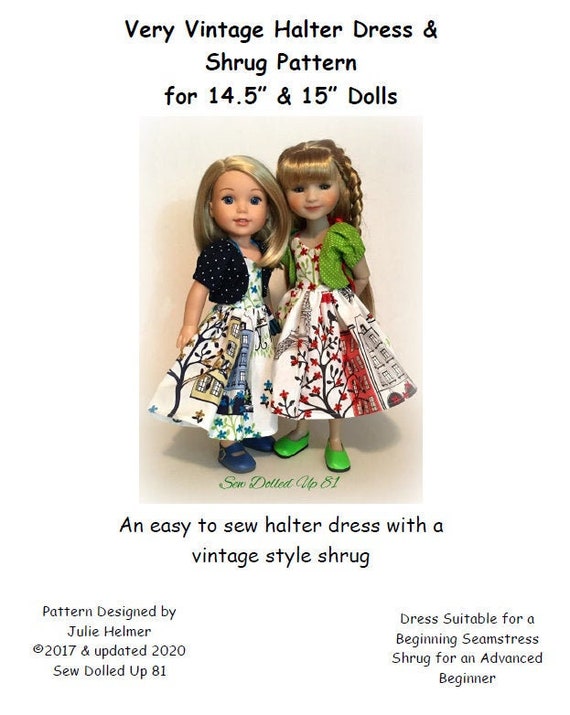 Very Vintage Halter Dress & Shrug PDF PATTERN for 14.5" and 15" Dolls - Etsy Very Vintage Halter Dress & Shrug PDF PATTERN for 14.5" and 15" Dolls - Etsy