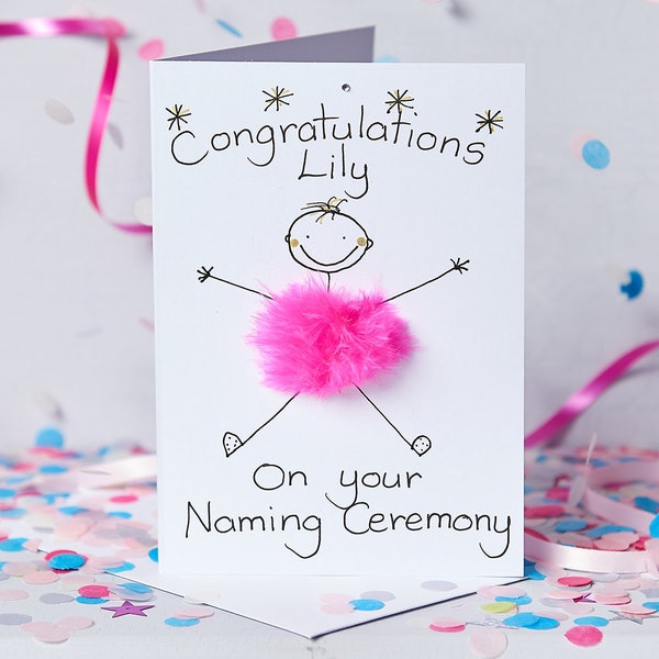 Naming Ceremony, Christening 3D card,Handmade Personalised, fun, unique, quality