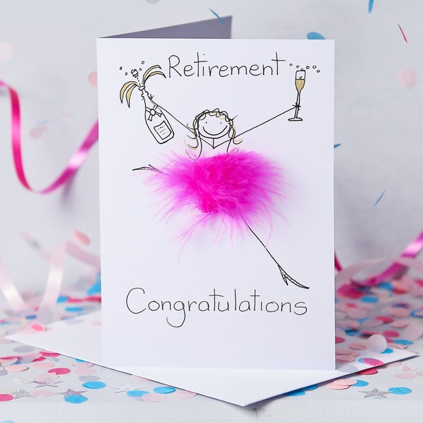 Personalised Retirement 3D Handmade Card fun, happy, unique