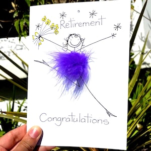 Carte de fleurs de retraite 3D personnalisée pour elle, unique, amusante, de qualité