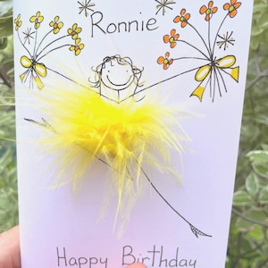 Biglietto di auguri 3D con fiori soffici, divertente, allegro, unico